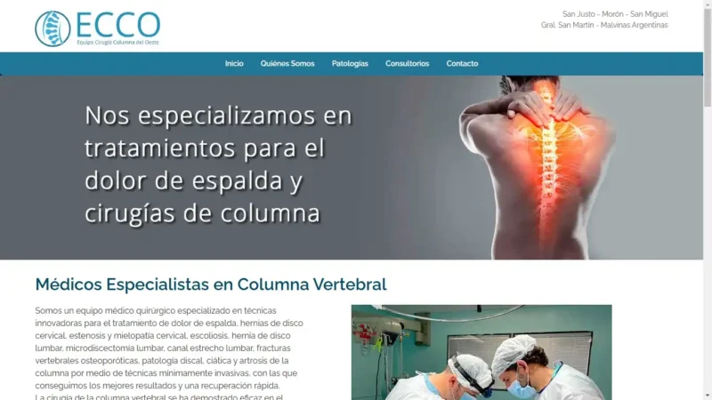 Diseño Web para Clínica Cirugía de Columna